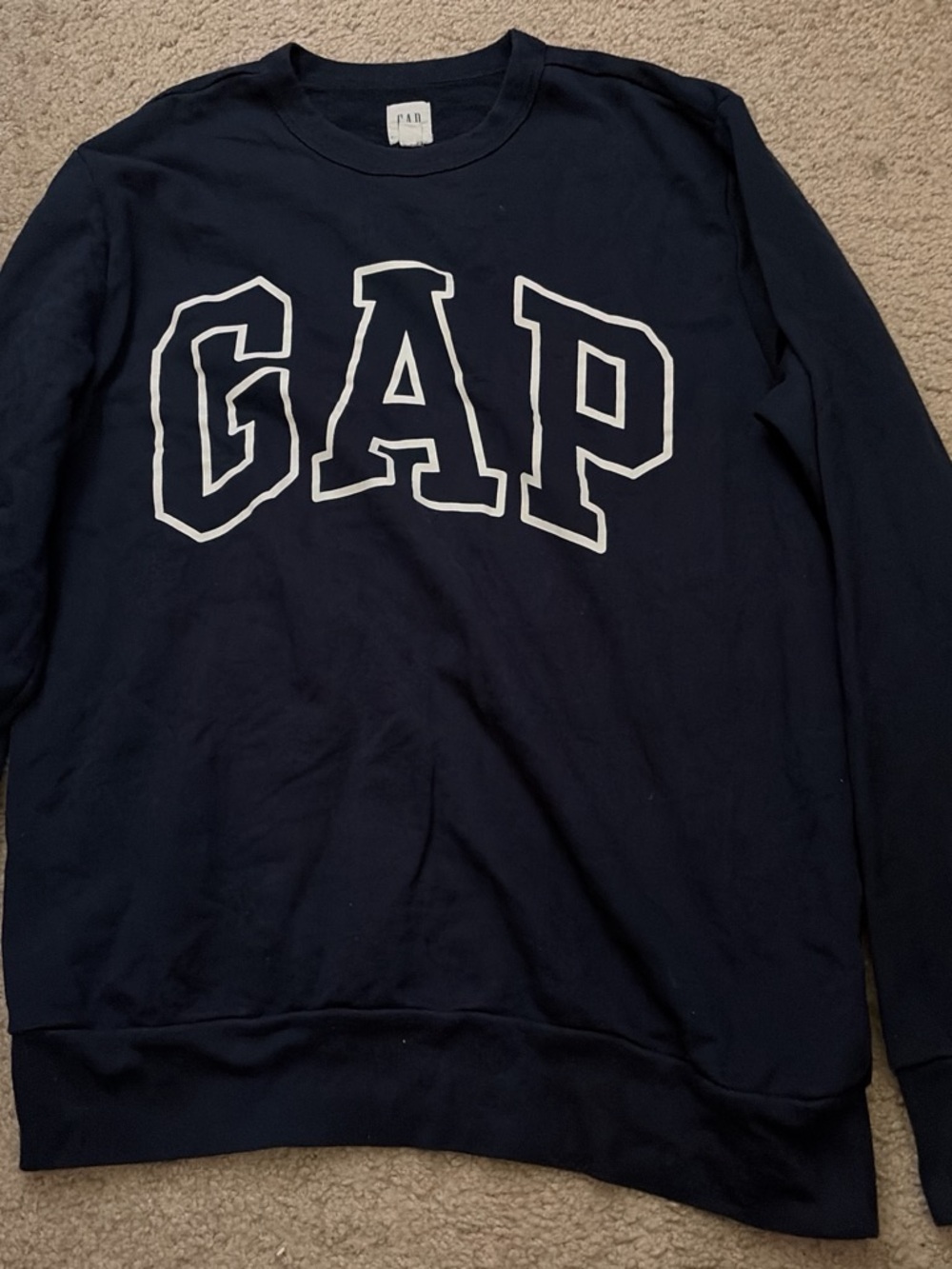 GAP Navy Sweatshirt with White Outline Logo - Picture 2 of 3